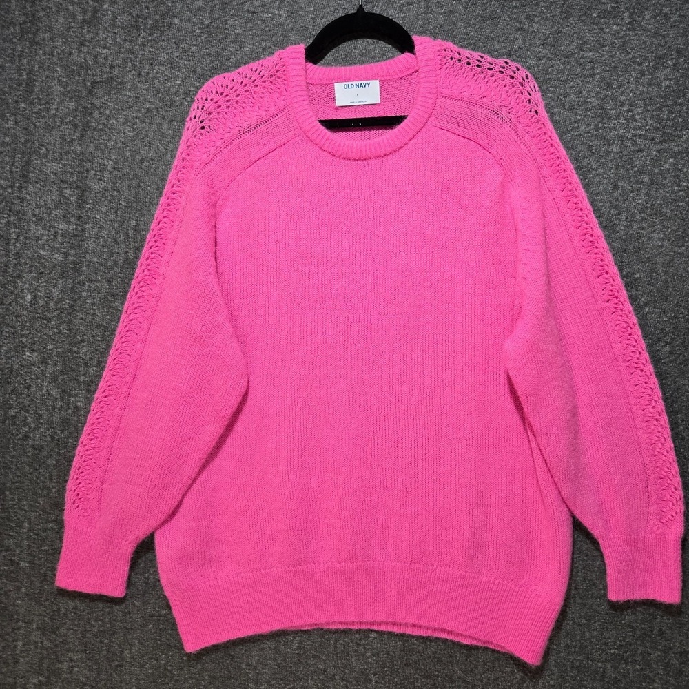 NWT Old Navy Pink Pointelle Soft Pullover‎ Knit Sweater Size Lage